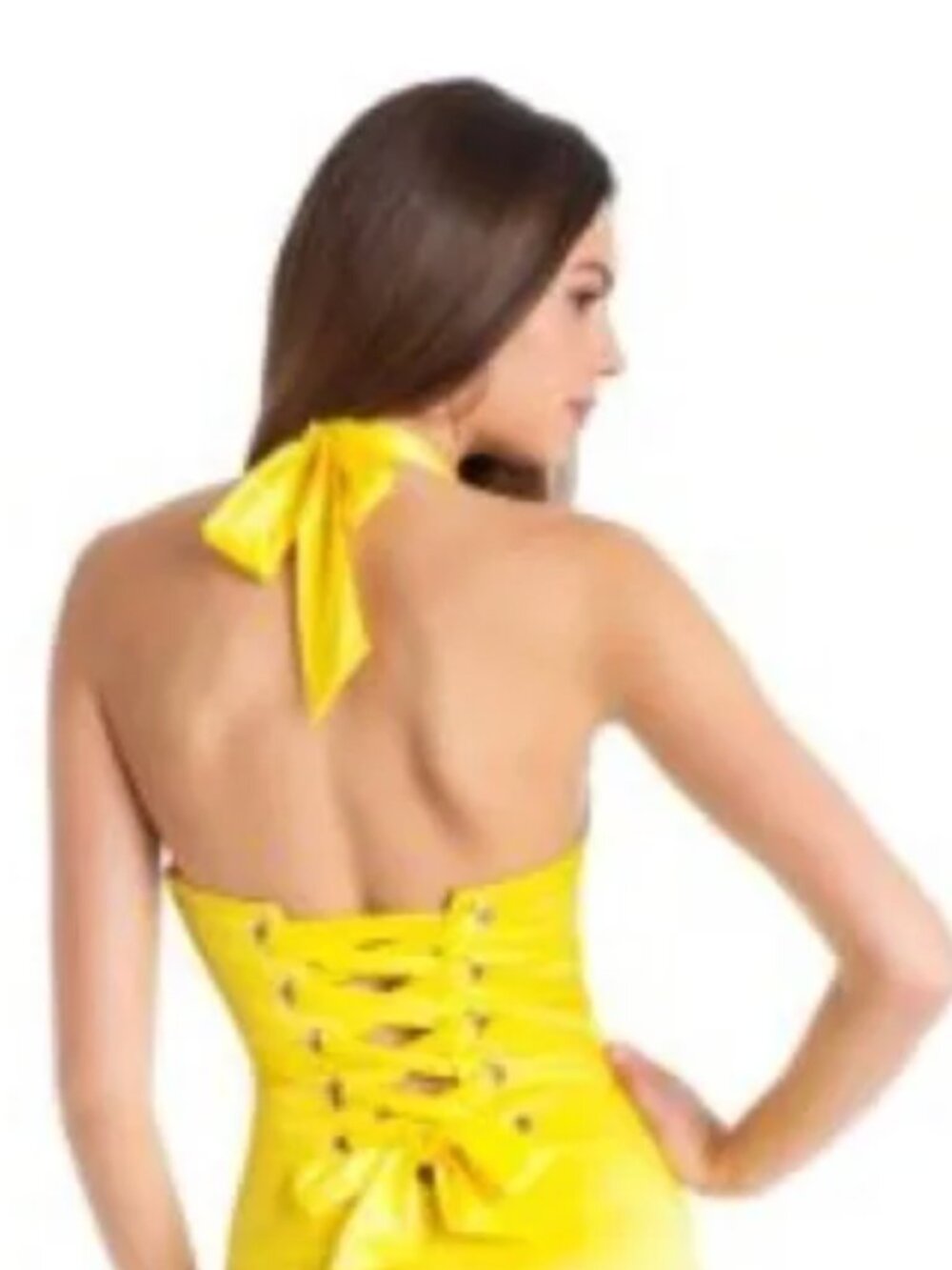 Marciano Yellow Satin Criss-Cross Braid Adjustable Bustier - Size XS-S